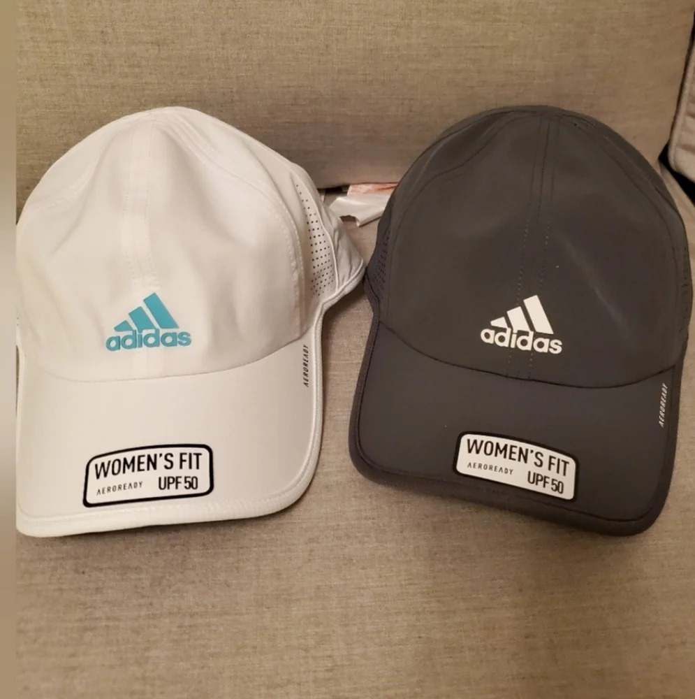 Adidas Women's Superlite AEROREADY Classic Hat Cap, 2-Pack, Gray and Whi…